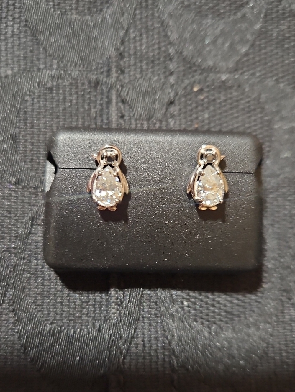 Moissanite 1.0 CTW & 925 Silver Penguin Stud Earrings, NWT, MSRP $250 - Picture 2 of 3